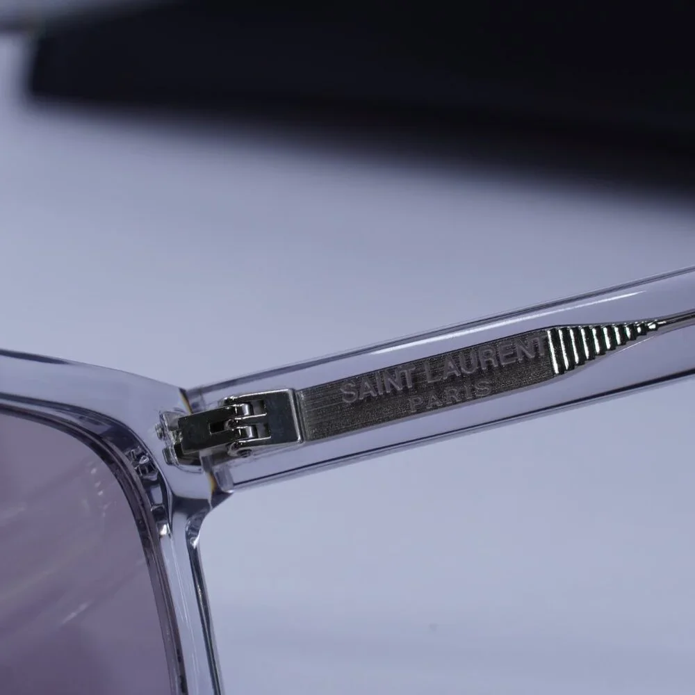 Saint Laurent SL461 BETTY 013 Rectangle Sunglasses - Grey/Violet - Picture 6 of 12